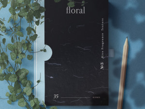 10 Floral Black Rice Paper Textures CG Dokuları