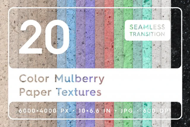 20 Color Mulberry Paper Texture Backgrounds CG Textures .c4d .max .obj .3ds .fbx .stl .blend