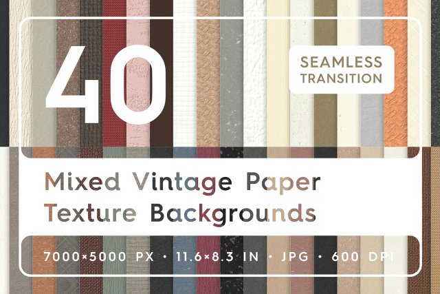 40 Mixed Vintage Paper Texture Backgrounds CG 纹理 .c4d .max .obj .3ds .fbx .stl .blend 