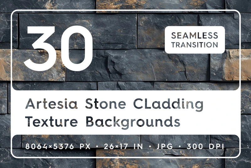 30 Artesia Stone Cladding Texture Backgrounds Seamless Tiling CG Textures .c4d .max .obj .3ds .fbx .stl .blend