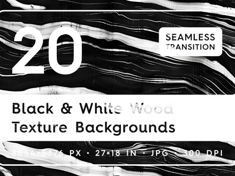 20 Black and White Wood Texture Backgrounds CG 텍스쳐