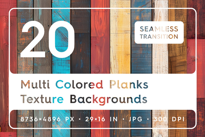 20 Multi Colored Planks Texture Backgrounds CG Textures .c4d .max .obj .3ds .fbx .stl .blend