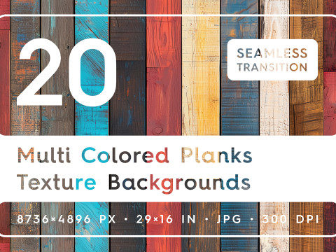 20 Multi Colored Planks Texture Backgrounds CG 텍스쳐