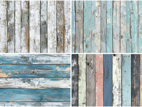 30 Weathered Painted Wood Texture Backgrounds CG Dokuları