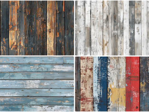 30 Weathered Painted Wood Texture Backgrounds CG Dokuları