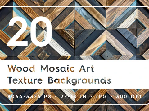 20 fondos de textura de arte de mosaico de madera Texturas CG