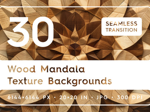 30 Wood Mandala Texture Backgrounds CG 텍스쳐