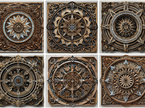 30 Wood Mandala Texture Backgrounds CG टेक्स्चर्स