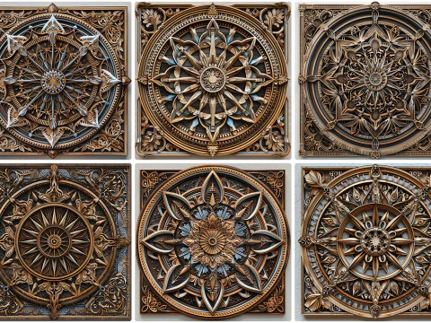 30 Wood Mandala Texture Backgrounds CG Textures