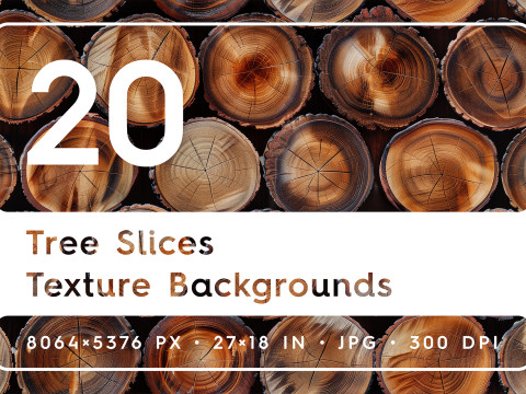 20 Tree Slices Texture Backgrounds CG 텍스쳐