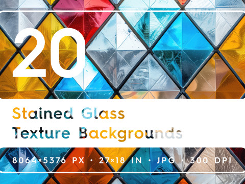 20 Stained Glass Texture Backgrounds CG 텍스쳐