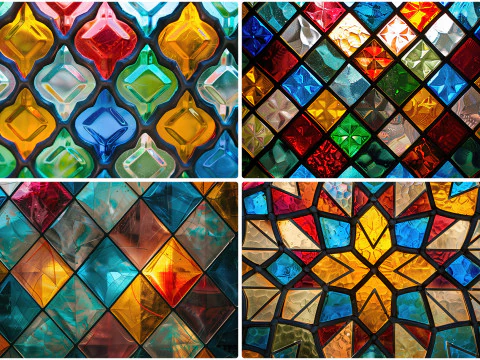 20 Stained Glass Texture Backgrounds CG Textures
