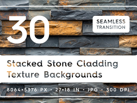 30 Stacked Stone Cladding Texture Backgrounds CG 텍스쳐
