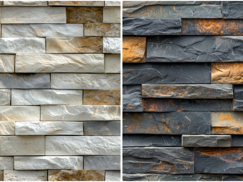 30 Stacked Stone Cladding Texture Backgrounds CG Tekstury