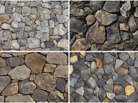 30 Rubble Stone Texture Backgrounds CG Текстури