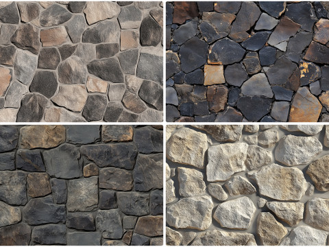 30 Rubble Stone Texture Backgrounds CG Текстури