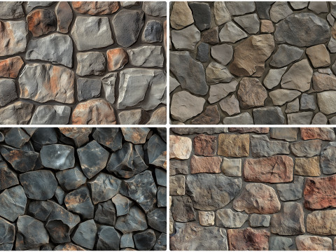 30 Rubble Stone Texture Backgrounds CG Текстури