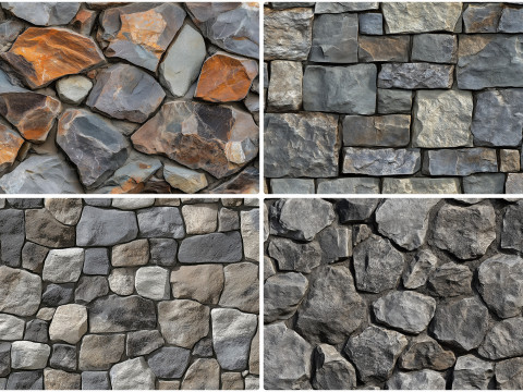 30 Rubble Stone Texture Backgrounds CG Текстури