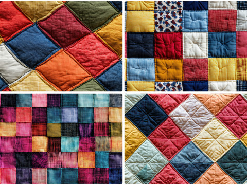 30 Quilting Texture Backgrounds CG テクスチャ
