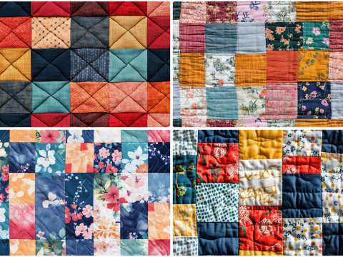 30 Quilting Texture Backgrounds CG テクスチャ