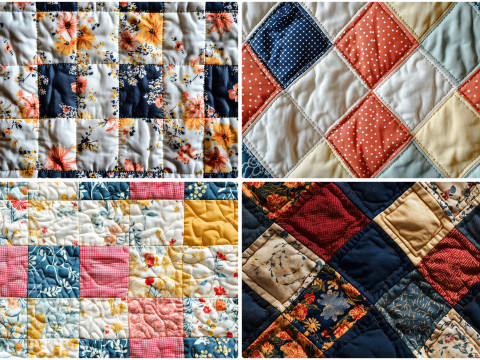 30 Quilting Texture Backgrounds CG テクスチャ