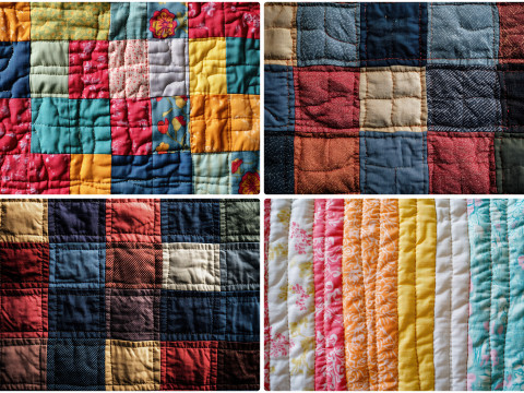 30 Quilting Texture Backgrounds CG テクスチャ