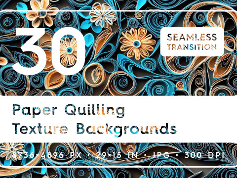 30 Paper Quilling Texture Backgrounds CG Textures