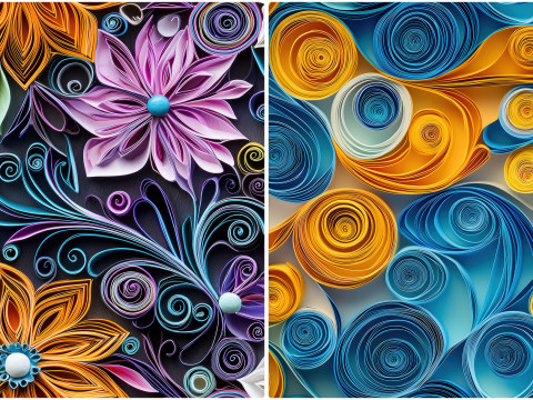 30 Paper Quilling Texture Backgrounds CG 纹理