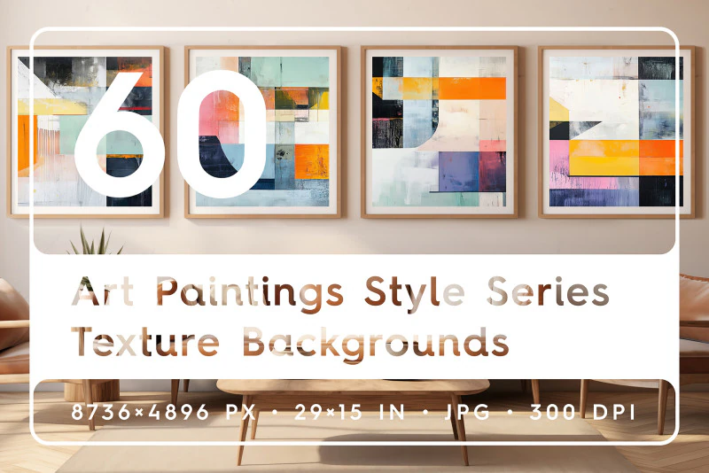 60 Art Paintings Style Series Texture Backgrounds CG Textures .c4d .max .obj .3ds .fbx .stl .blend 