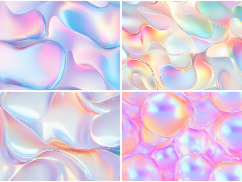 30 Pearlescent Background Textures CG テクスチャ