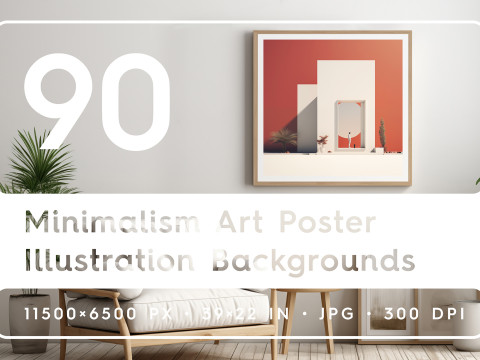 90 Minimalism Art Poster Illustration Backgrounds CG 텍스쳐