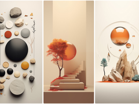 90 Minimalism Art Poster Illustration Backgrounds CG テクスチャ