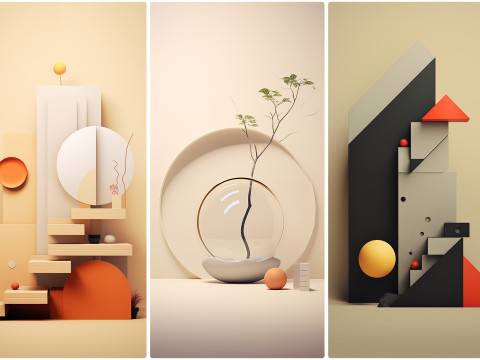 90 Minimalism Art Poster Illustration Backgrounds CG テクスチャ
