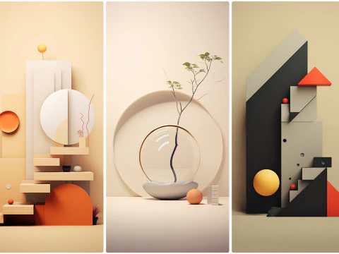 90 Minimalism Art Poster Illustration Backgrounds CG Textures