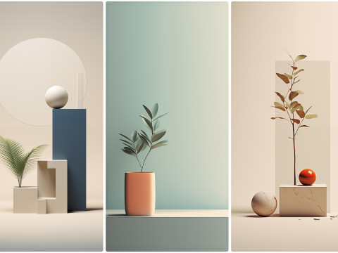 90 Minimalism Art Poster Illustration Backgrounds CG テクスチャ