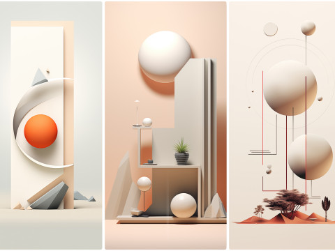 90 Minimalism Art Poster Illustration Backgrounds CG テクスチャ