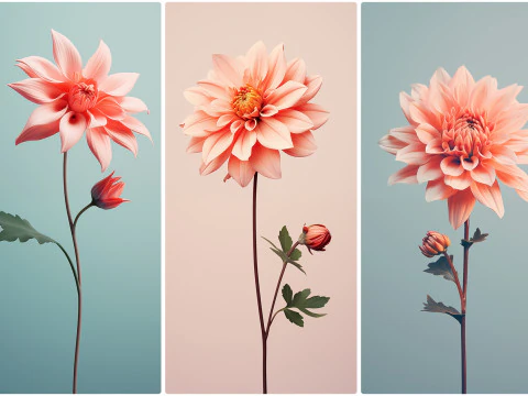120 Flowers Poster Illustration Backgrounds CG Textures