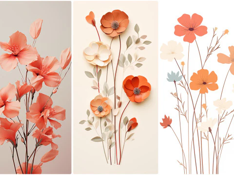 120 Flowers Poster Illustration Backgrounds CG Textures