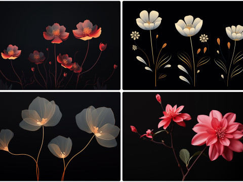 120 Flowers Poster Illustration Backgrounds CG 텍스쳐