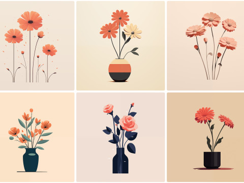 120 Flowers Poster Illustration Backgrounds CG 텍스쳐