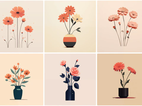 120 Flowers Poster Illustration Backgrounds CG Textures