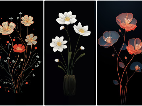 120 Flowers Poster Illustration Backgrounds CG 텍스쳐