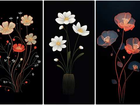 120 Flowers Poster Illustration Backgrounds CG Textures
