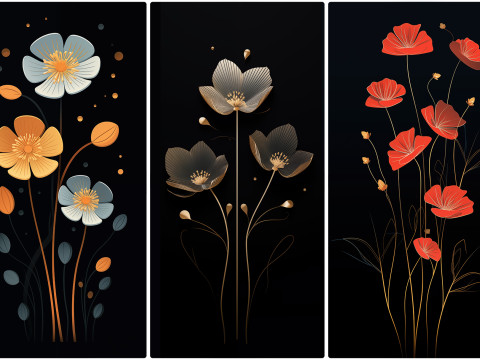 120 Flowers Poster Illustration Backgrounds CG 텍스쳐