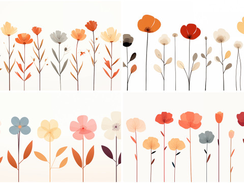 120 Flowers Poster Illustration Backgrounds CG 텍스쳐