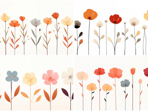 120 Flowers Poster Illustration Backgrounds CG Textures