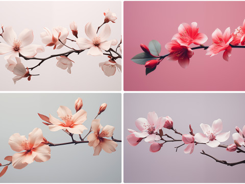 120 Flowers Poster Illustration Backgrounds CG 텍스쳐