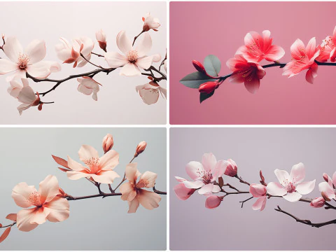 120 Flowers Poster Illustration Backgrounds CG Textures