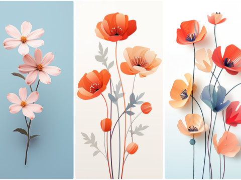 120 Flowers Poster Illustration Backgrounds CG 텍스쳐