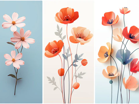 120 Flowers Poster Illustration Backgrounds CG Textures
